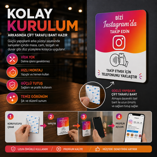 Instagram NFC Akıllı Takip Kartı