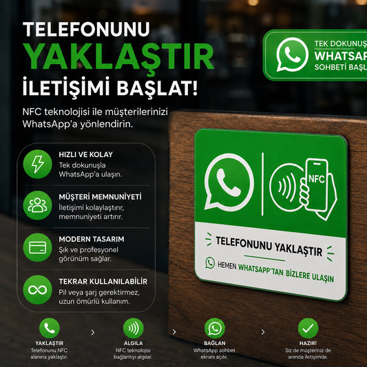 WhatsApp NFC Akıllı Yönlendirme Kartı